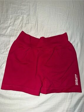 DiosaFit Women's High-Rise Athletic Shorts in Hot Pink